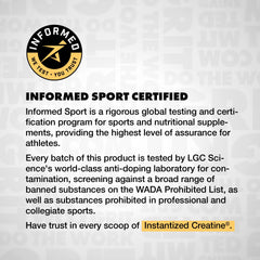 Informed Sport certification text on a light gray background | sweet lemonade