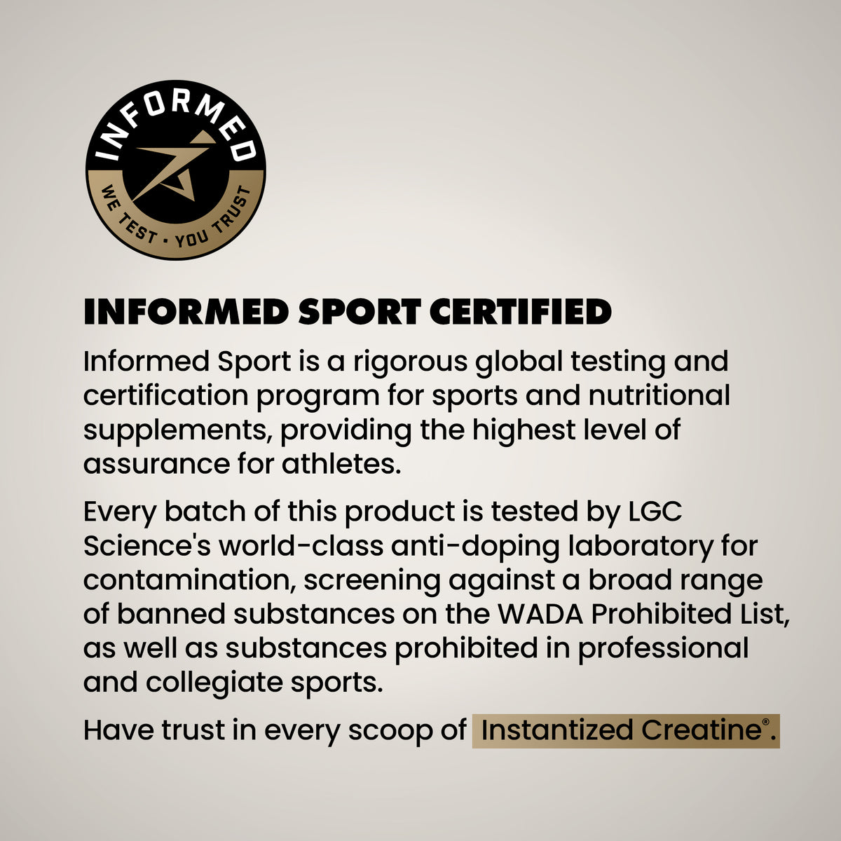 Informed Sport certified label on a white background with text about product testing and certification. | original