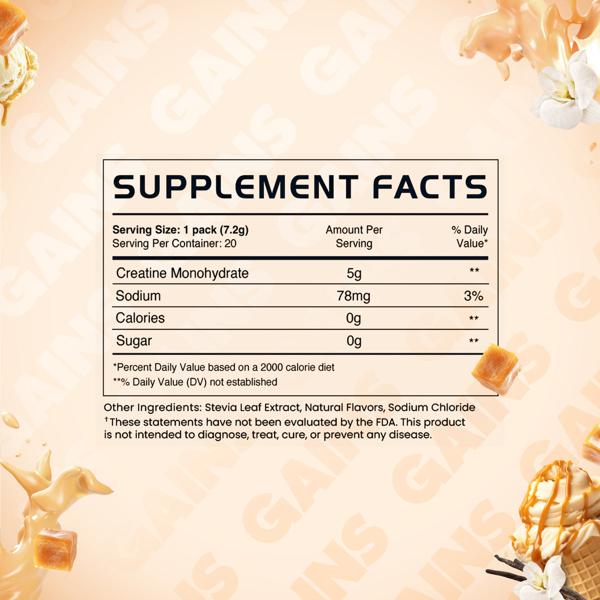 Caramel Vanilla Sticks (3x) + GAINS MUG