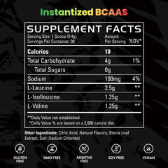 Instatized BCAAs Supplement Facts 