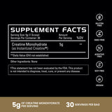 Supplement label for Pure Creatine Monohydrate | original 30
