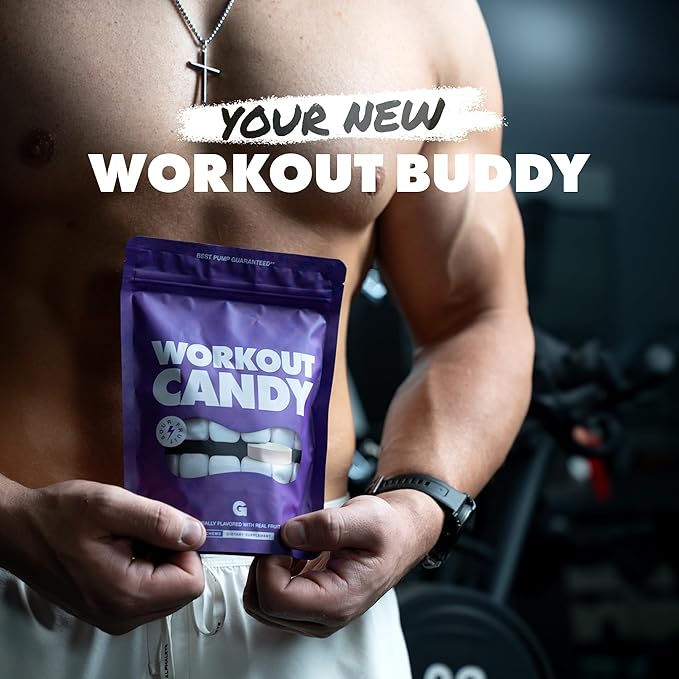Model holding Workout Candy bag