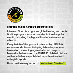 Informed Sport certified label on a white background with text about product testing and certification. | caramel apple