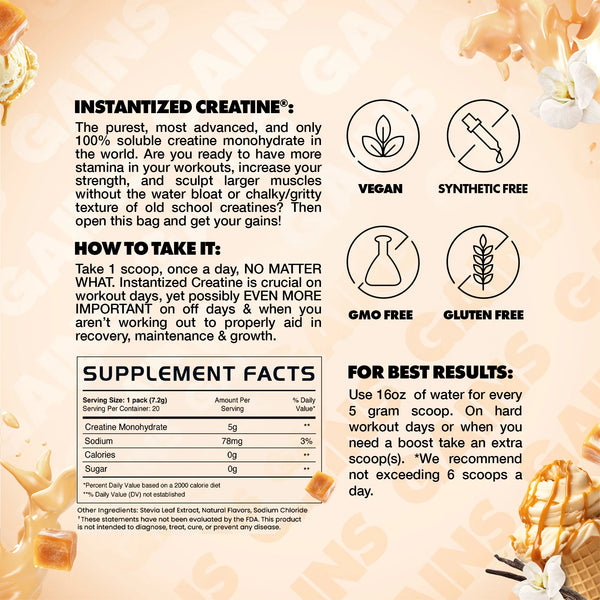 Instantized Creatine® Caramel Vanilla Go Packs