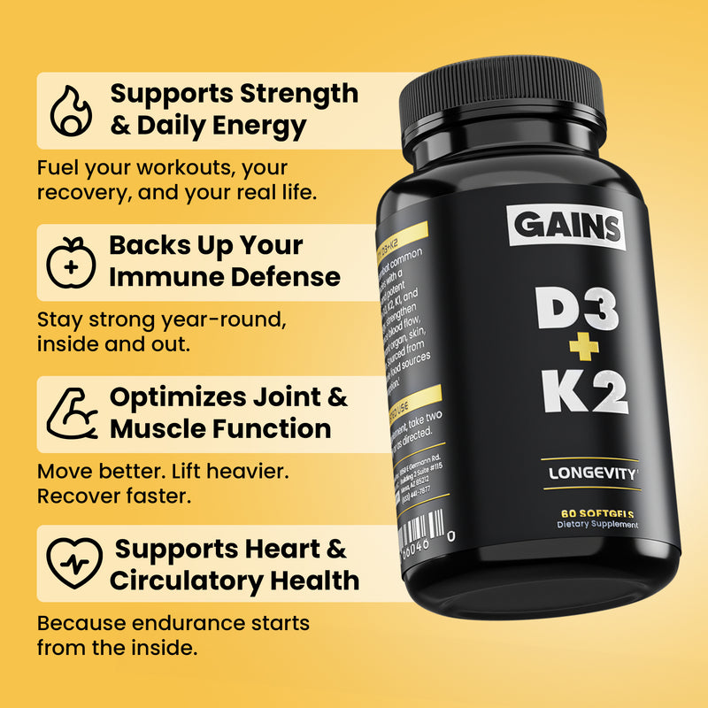 d3 k2 l-carnitine benefits together Vitamin D3+K2 – Gains in Bulk