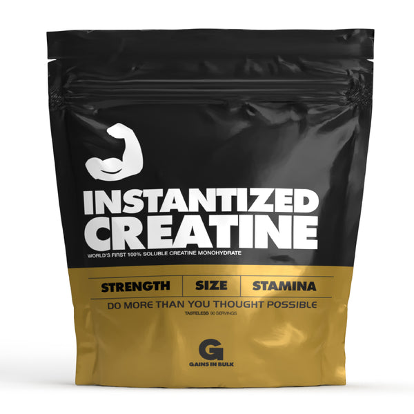 90 servings of Instantized Creatine, bulk bag. 100% soluble for complete absorption
