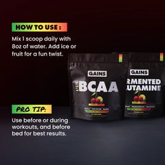 How to use and pro tips for BCAAs and Fermented Glutamine 
