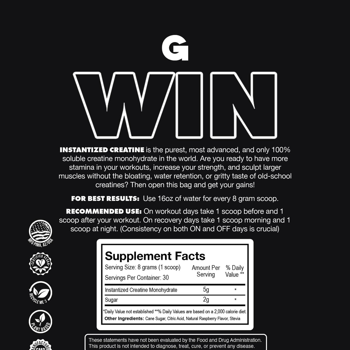 Instantized Creatine - Sour Raspberry – Gains in Bulk